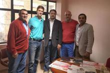 Klgo. Sergio Gutiérrez; el Director de Salud de Mercedes, Dr. Pablo Cassiani; y los klgos. Rafael Mancera; Leandro Esain; Juan Felipe Orta.